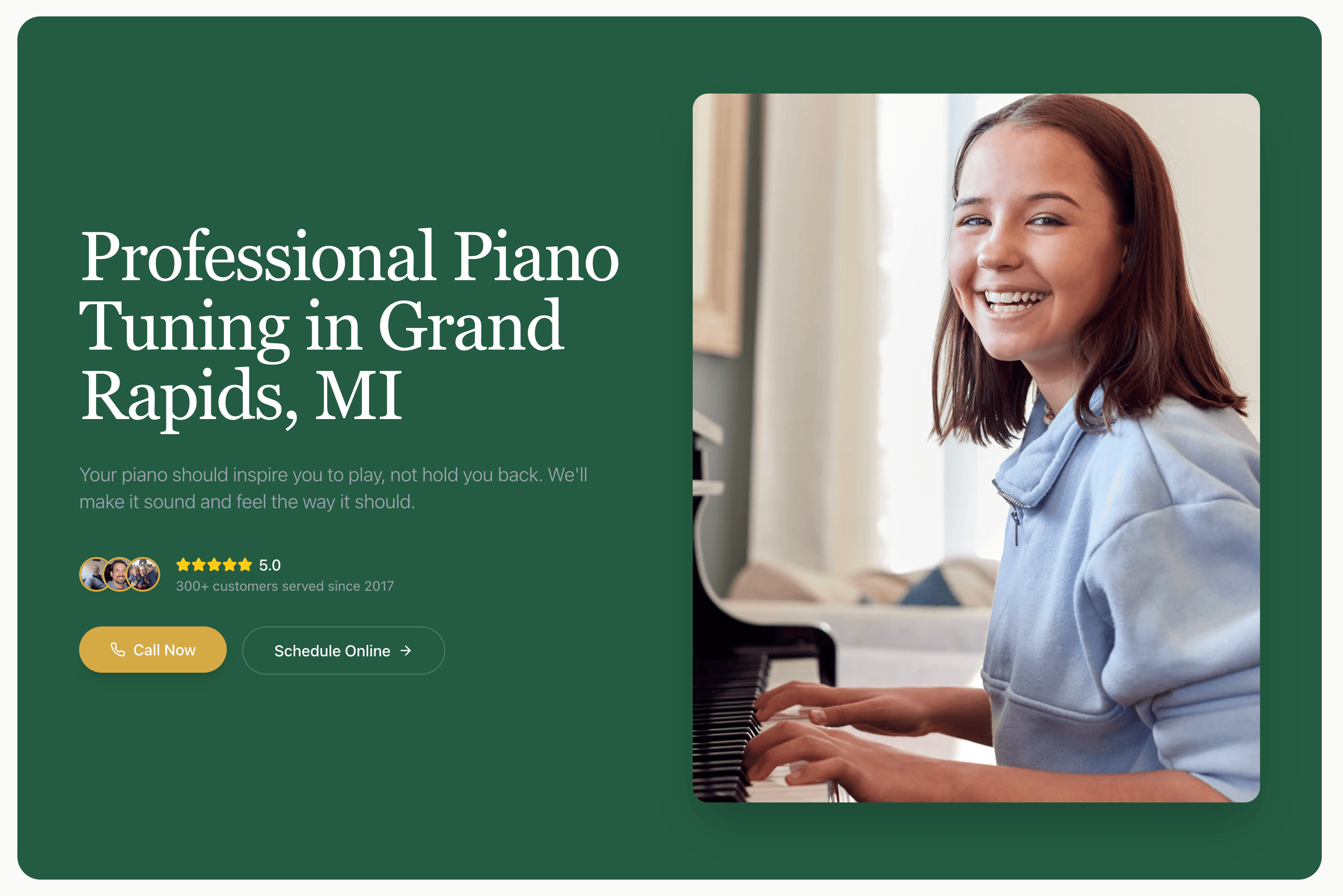 Ortiz Piano Tuning website development project in Grand Rapids